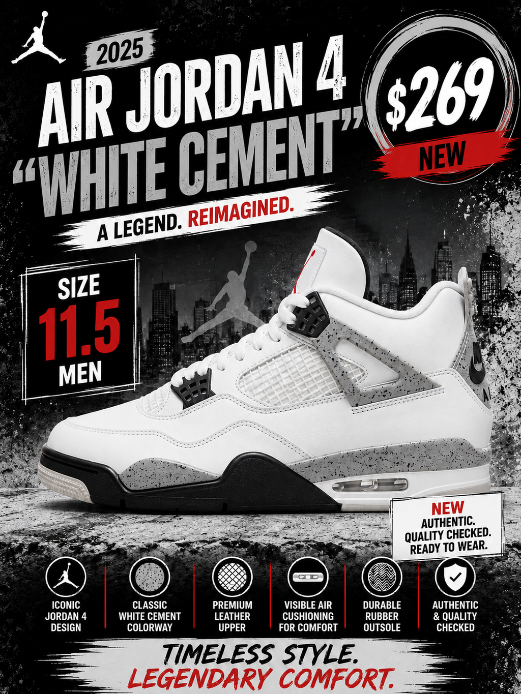 Air Jordan 4 "White Cement"