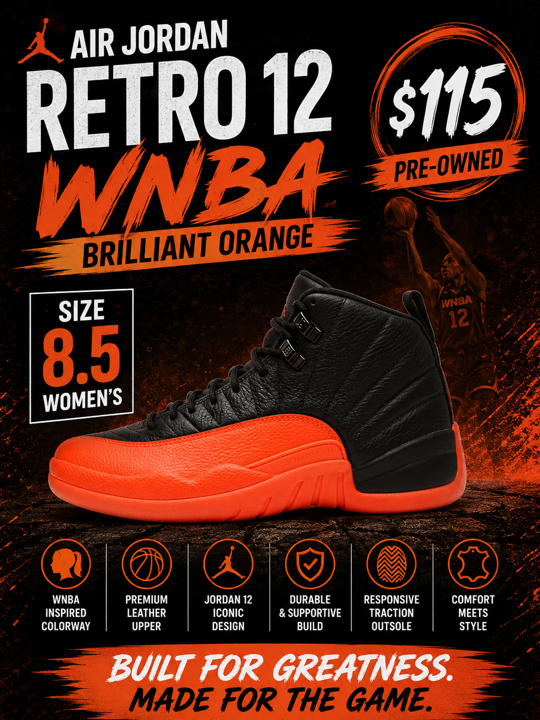 Air Jordan 12 Retro WNBA "Brilliant Orange"
