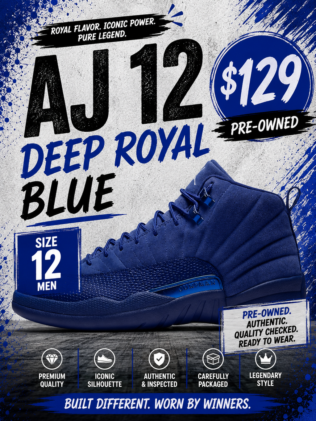 Air Jordan 12 "Deep Royal Blue"