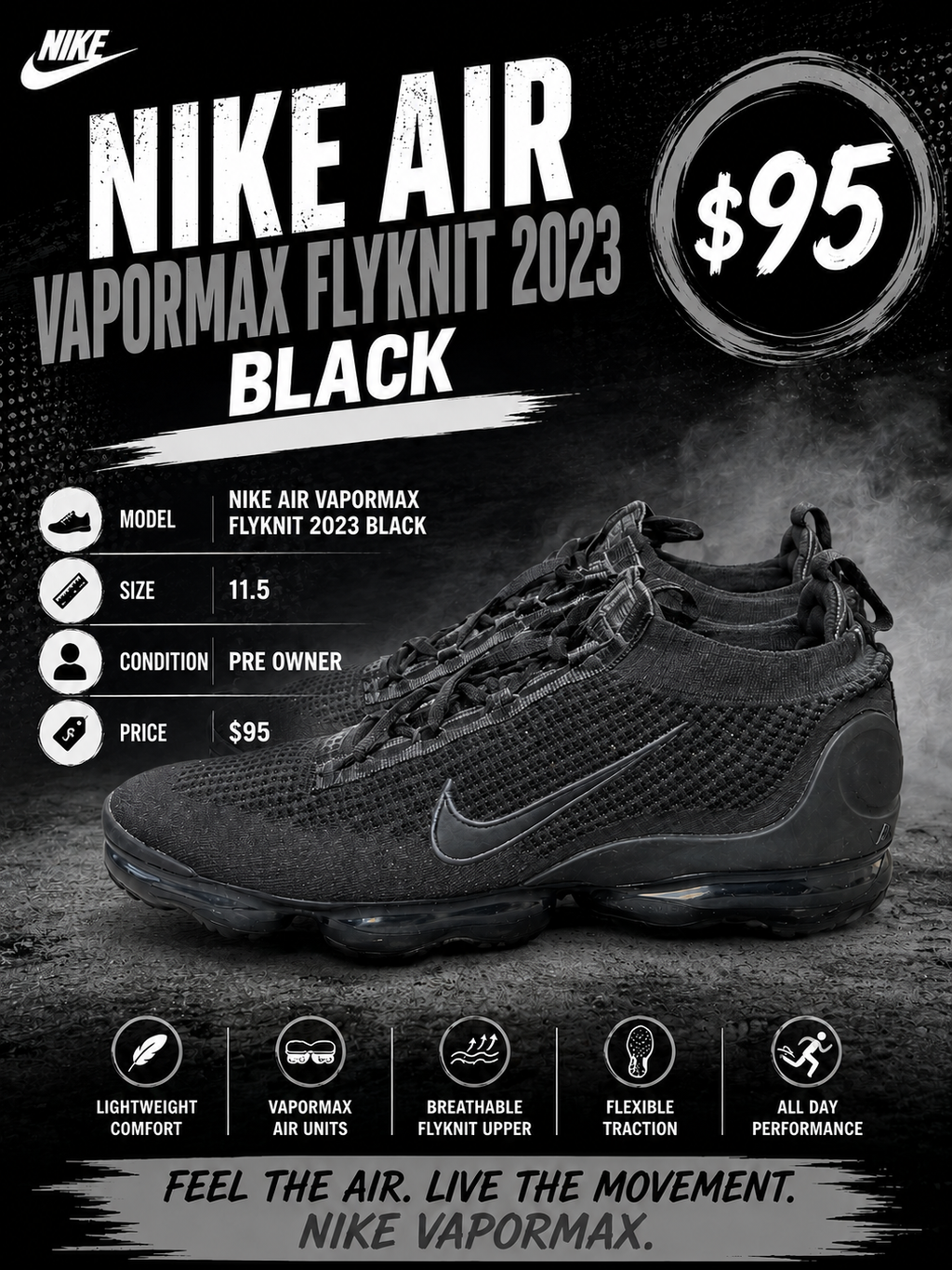 Nike Air VaporMax Flyknit 2023 Black