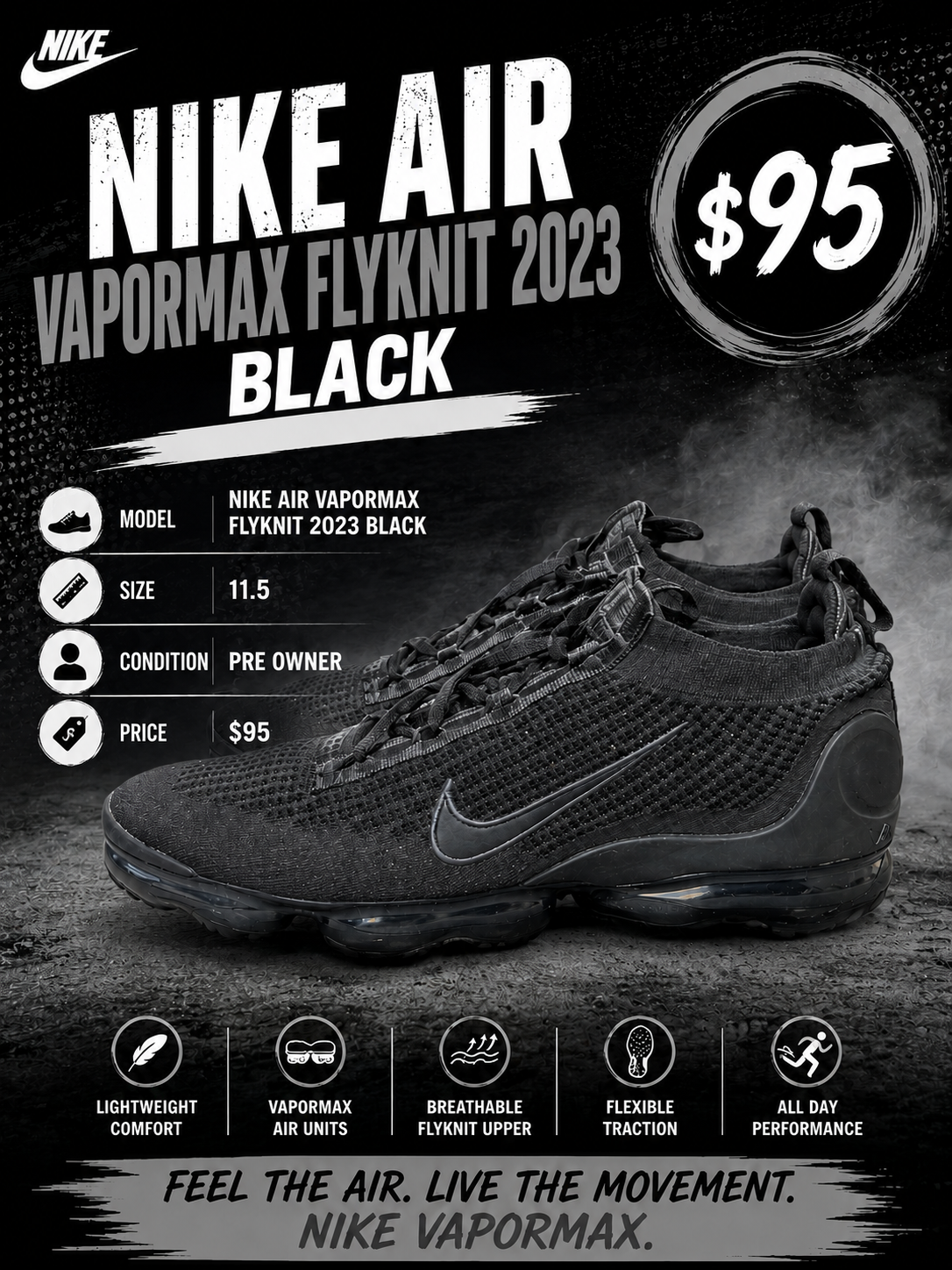 Nike Air VaporMax Flyknit 2023 Black