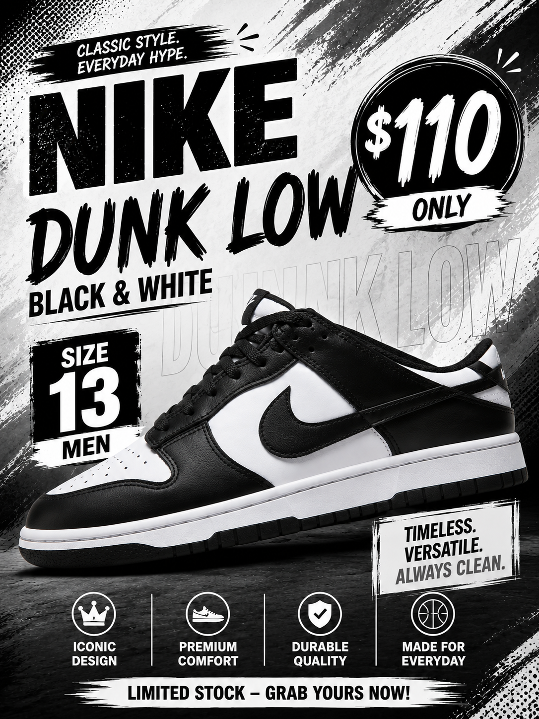Nike Dunk Low Black & White